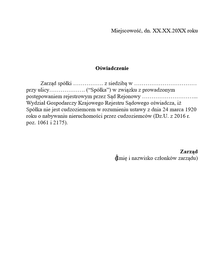 Oświadczenie o tym, czy spółka jest cudzoziemcem, jest kluczowym dokumentem wymaganym przy rejestracji w systemie eKRS. Za pomocą profilu zaufanego, można je łatwo podpisać online, co znacznie ułatwia i przyspiesza cały proces rejestracji spółki, eliminując konieczność osobistej wizyty w urzędzie.